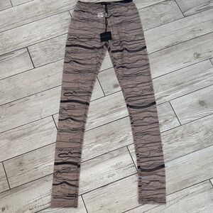 Sarah Pacini Abstract Brown and Black Leggings